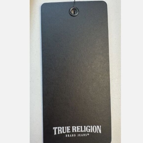 True Religion Stamp Foil SS Tee T-Shirt Size L 100% Cotton Crew Neck Jet Black - Picture 6 of 9